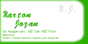 marton jozan business card