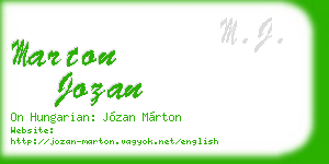 marton jozan business card